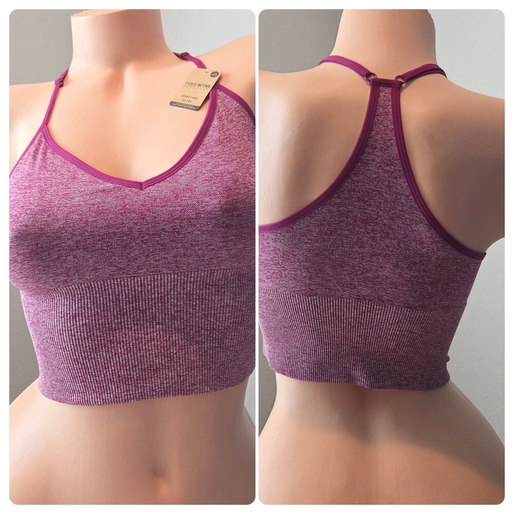 Victoria's Secret PINK Active Seamless Sports Bra Maroon Marl XS